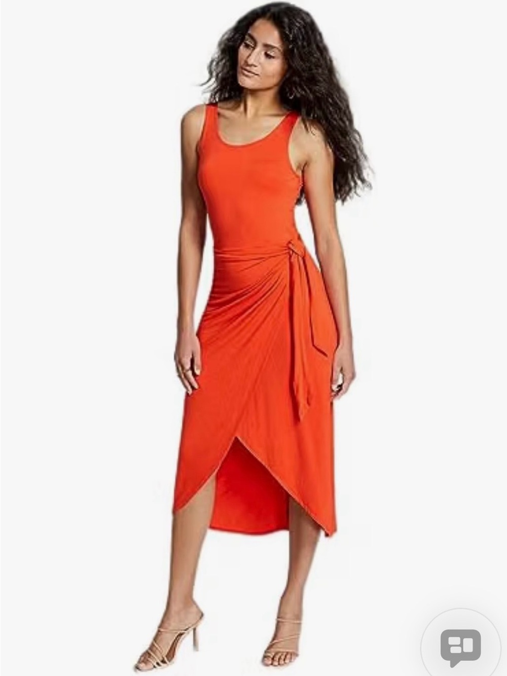 And Now This Spector Red Tie Waist Wrap Midi Dress NWT